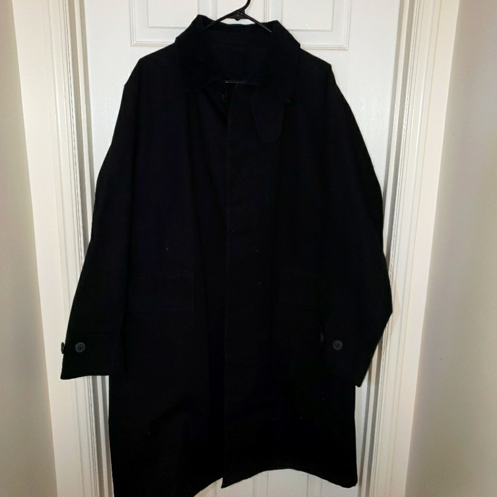 Zara pure black oversized gabardine coat